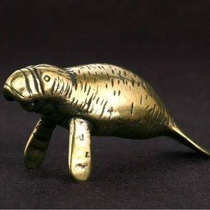 Retro Brass Manatee